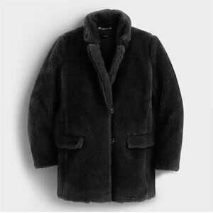 J.Crew The Teddy coat in plush fleece-faux fur Size L